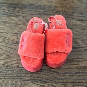 Coral-pink UGG shoes
